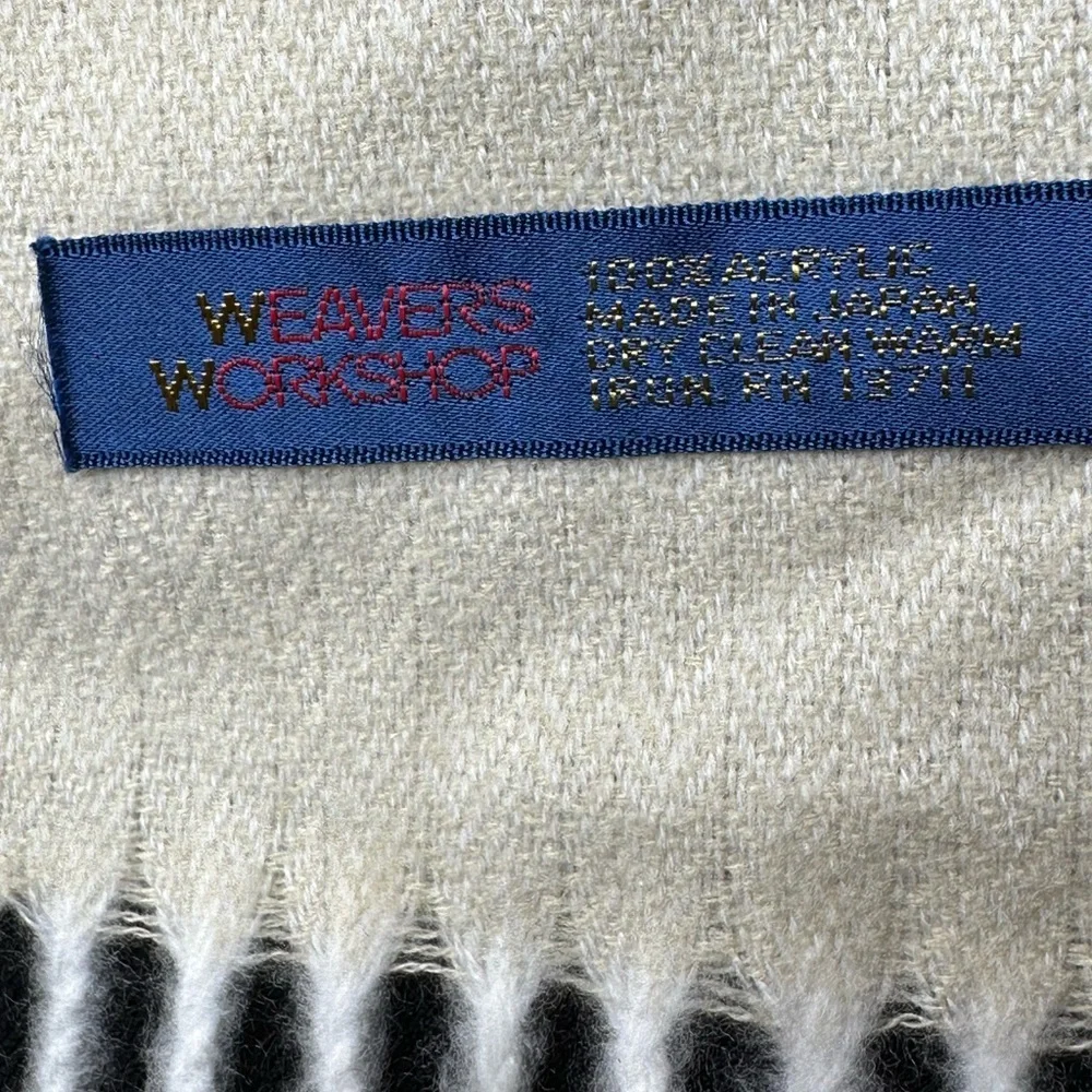 Weavers Workshop wool Plaid scarf in pastel colors. made in Japan